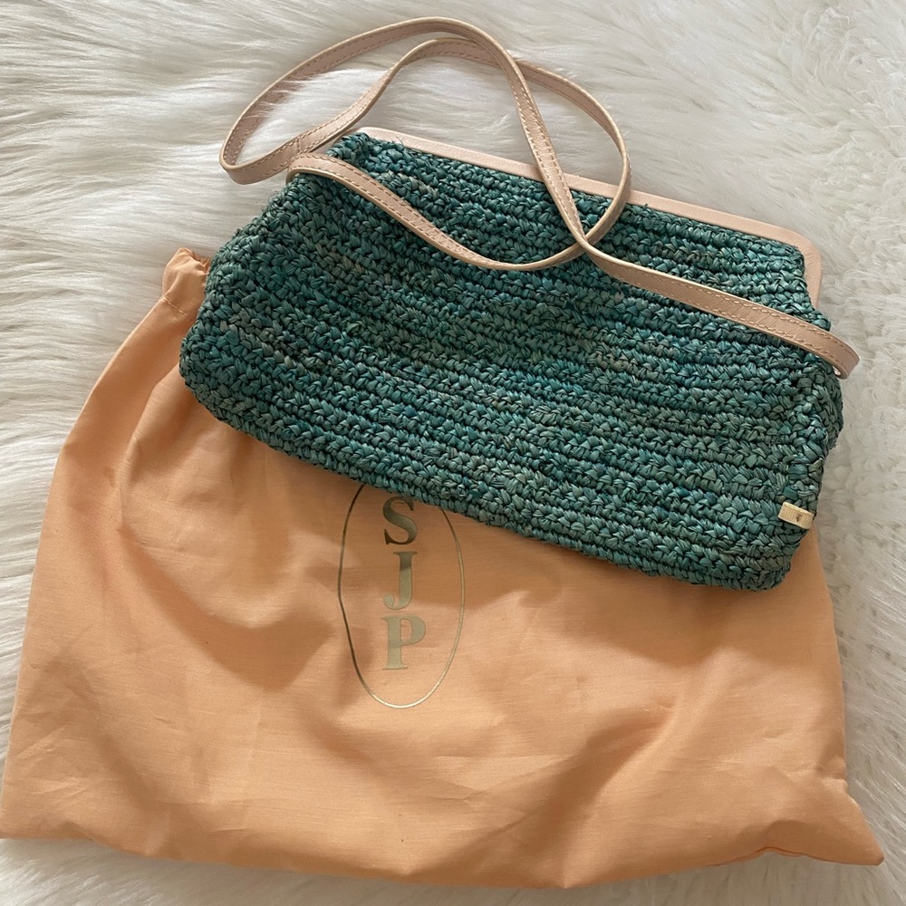 SJP Turquoise Woven Bag w/Dust Bag